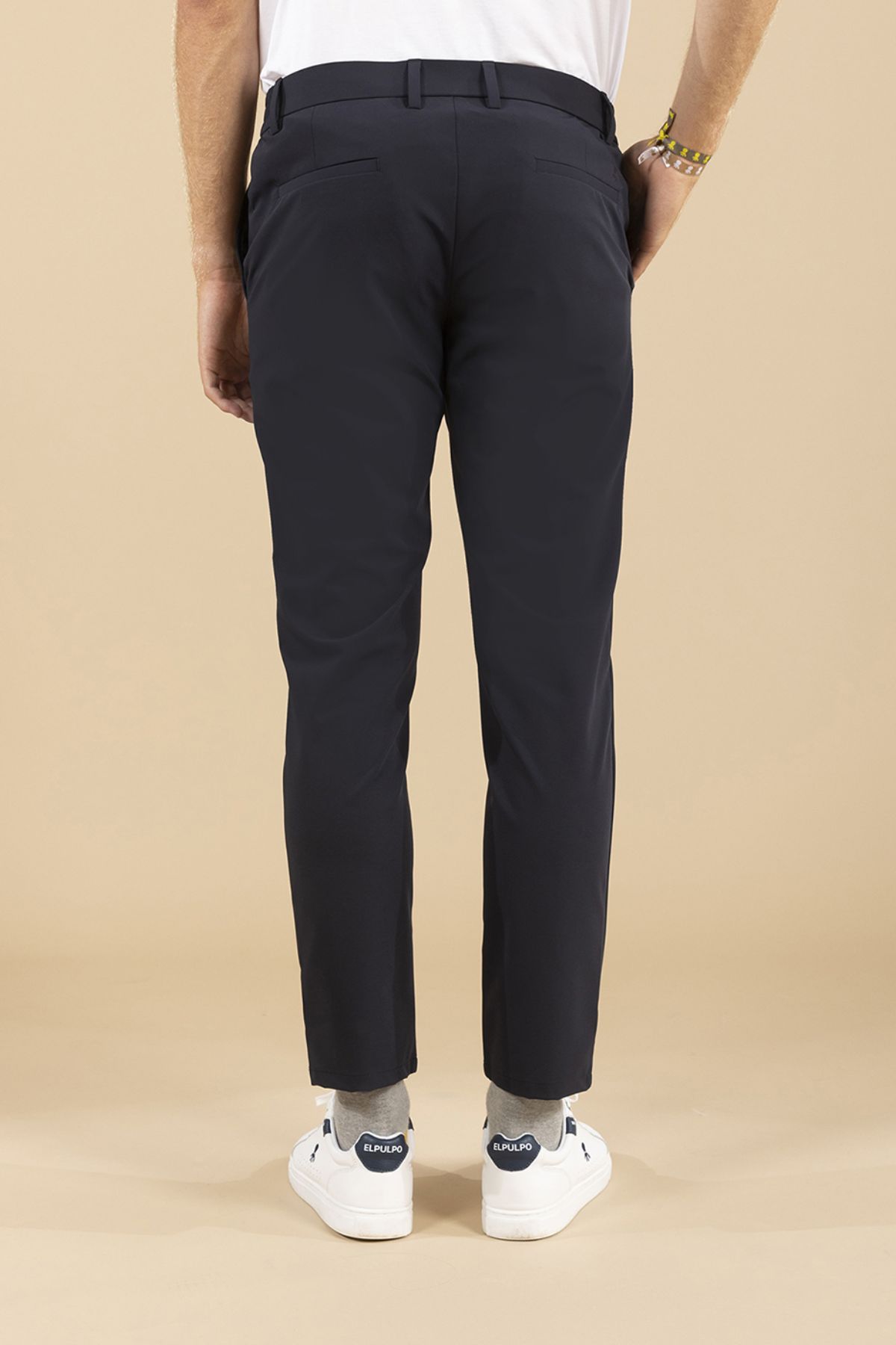 ULTRALIGHT PANTS WITH ELASTIC WAIST NAVY BLUE