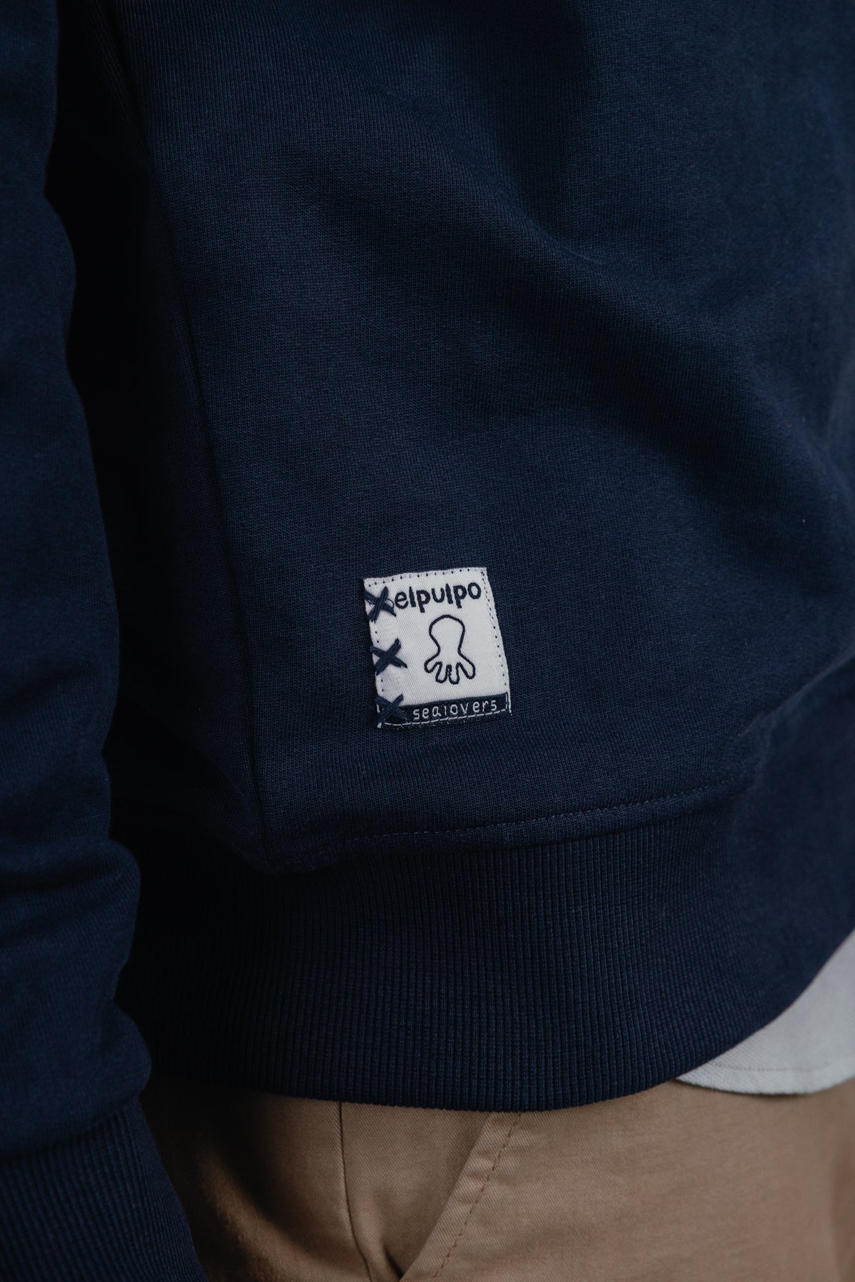 Sudadera unisex cuello rugby heavy cotton azul marino