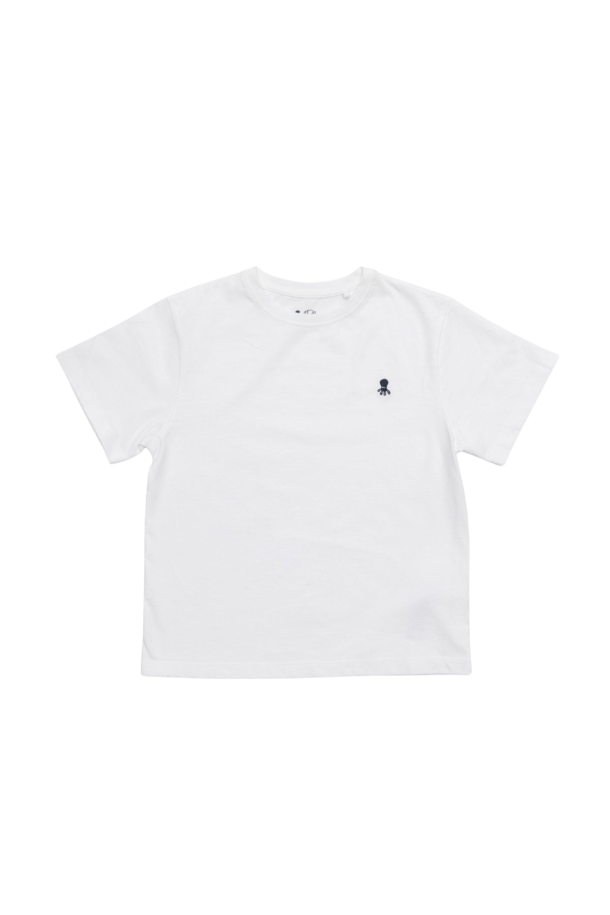 CAMISETA NIÑO BORDADO LOGO CONTRASTE BLANCO PURO