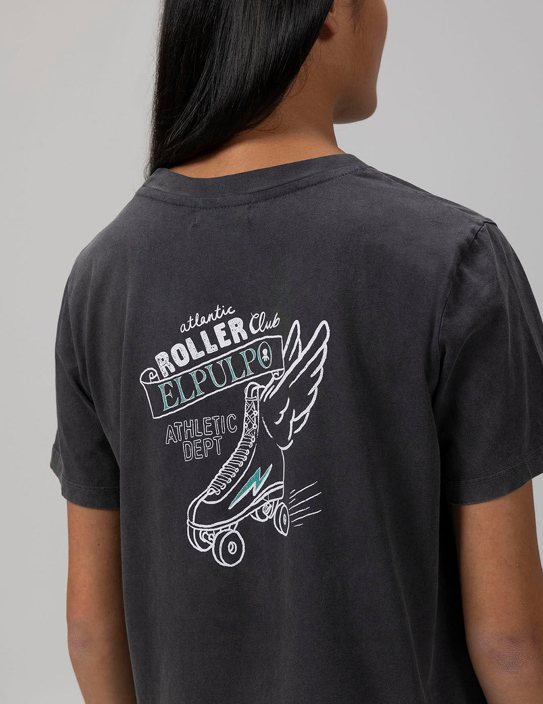 CAMISETA TEEN ROLLER CLUB NEGRO DELAVÉ