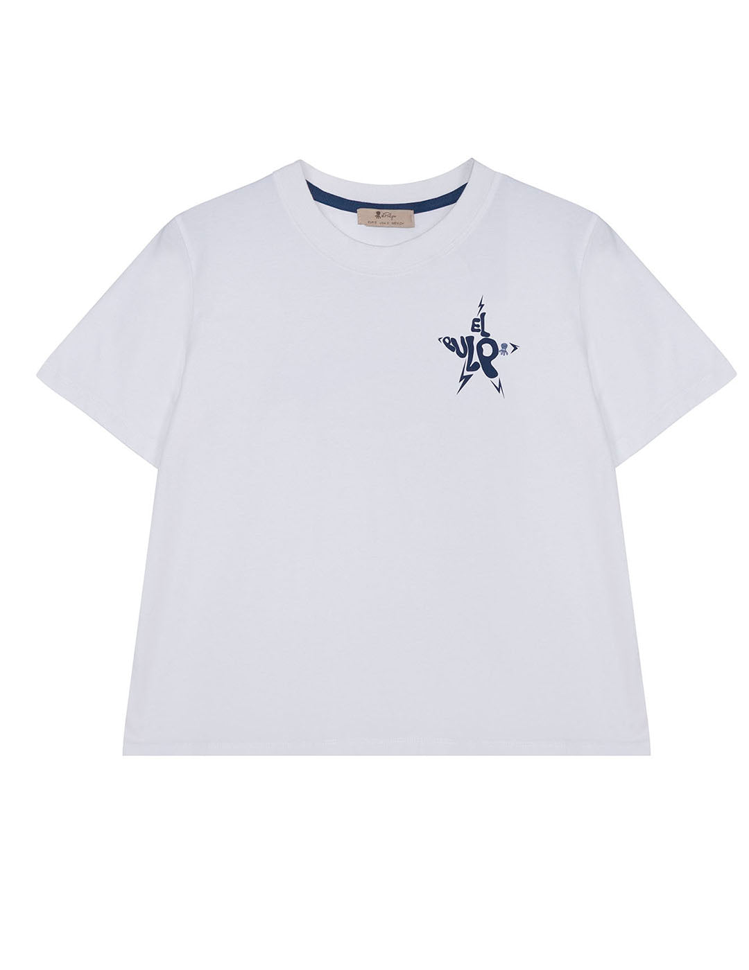 CAMISETA TEEN BÁSICA LAVADA LOGO BLANCO PURO