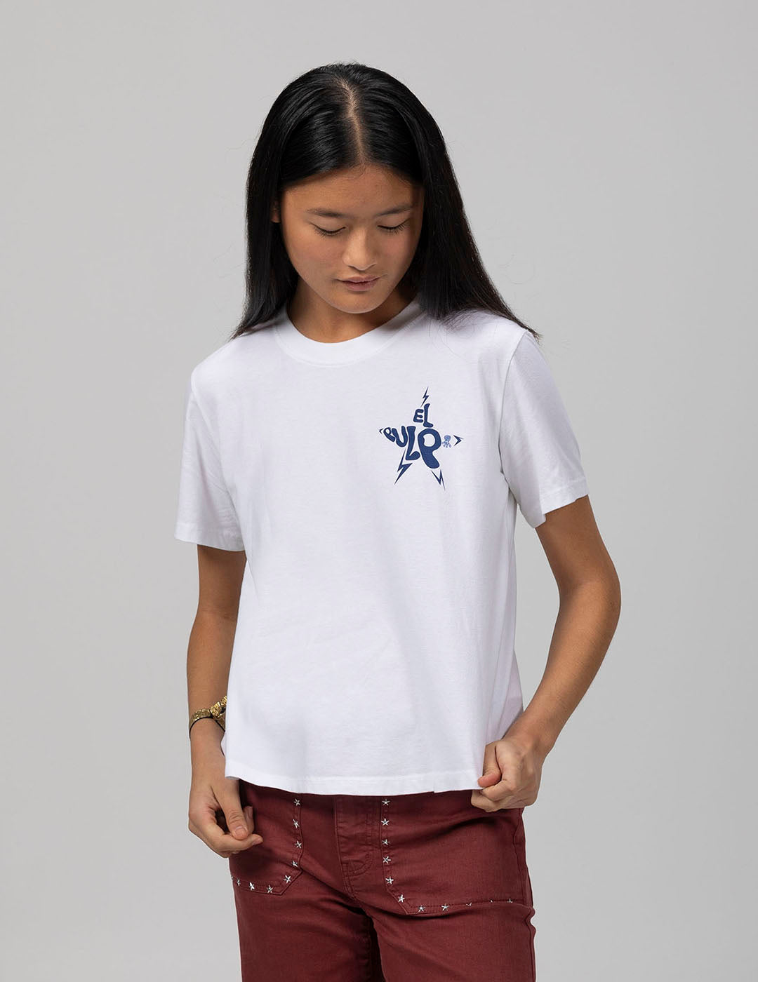 TEEN BASIC WASHED T-SHIRT PURE WHITE LOGO