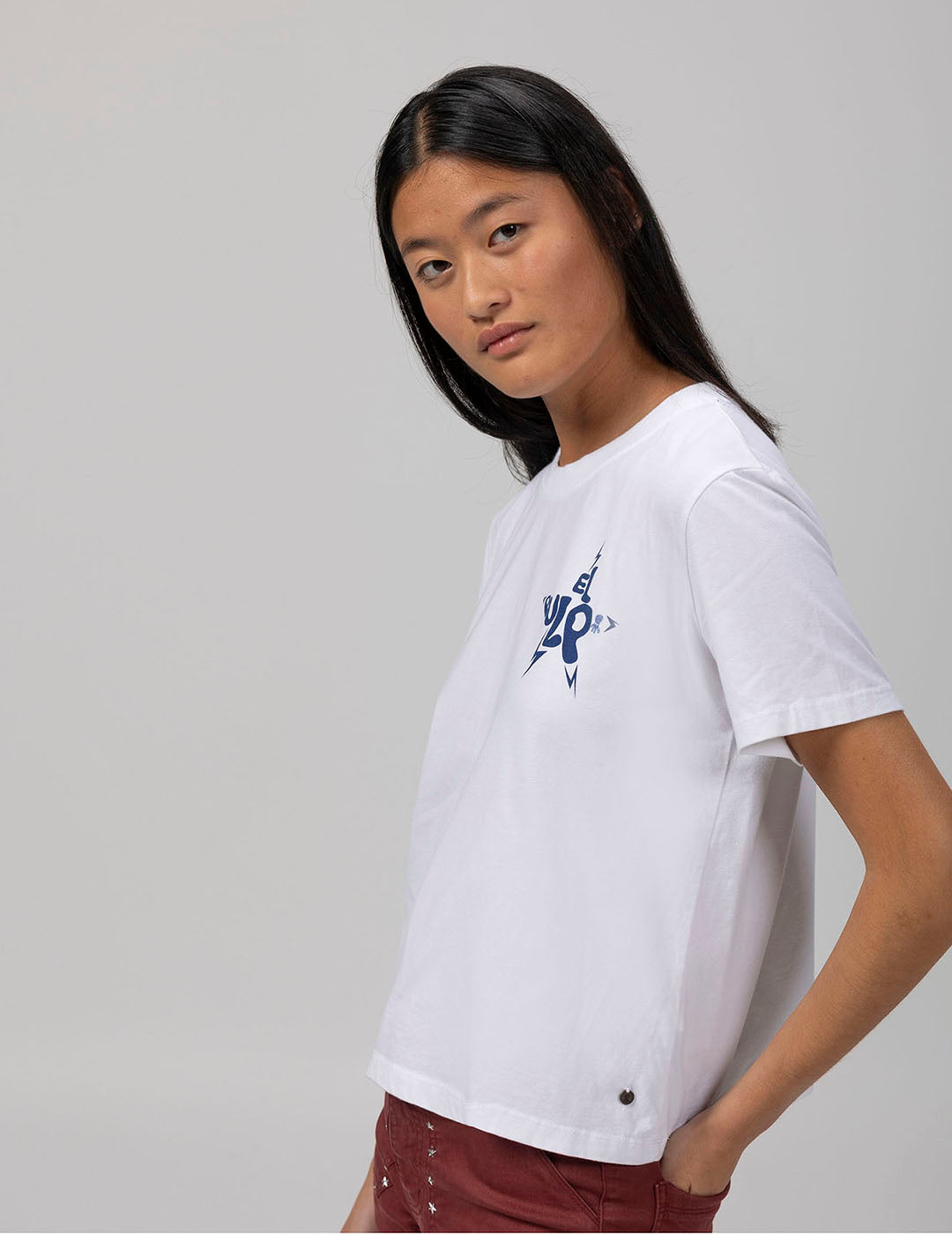 TEEN BASIC WASHED T-SHIRT PURE WHITE LOGO