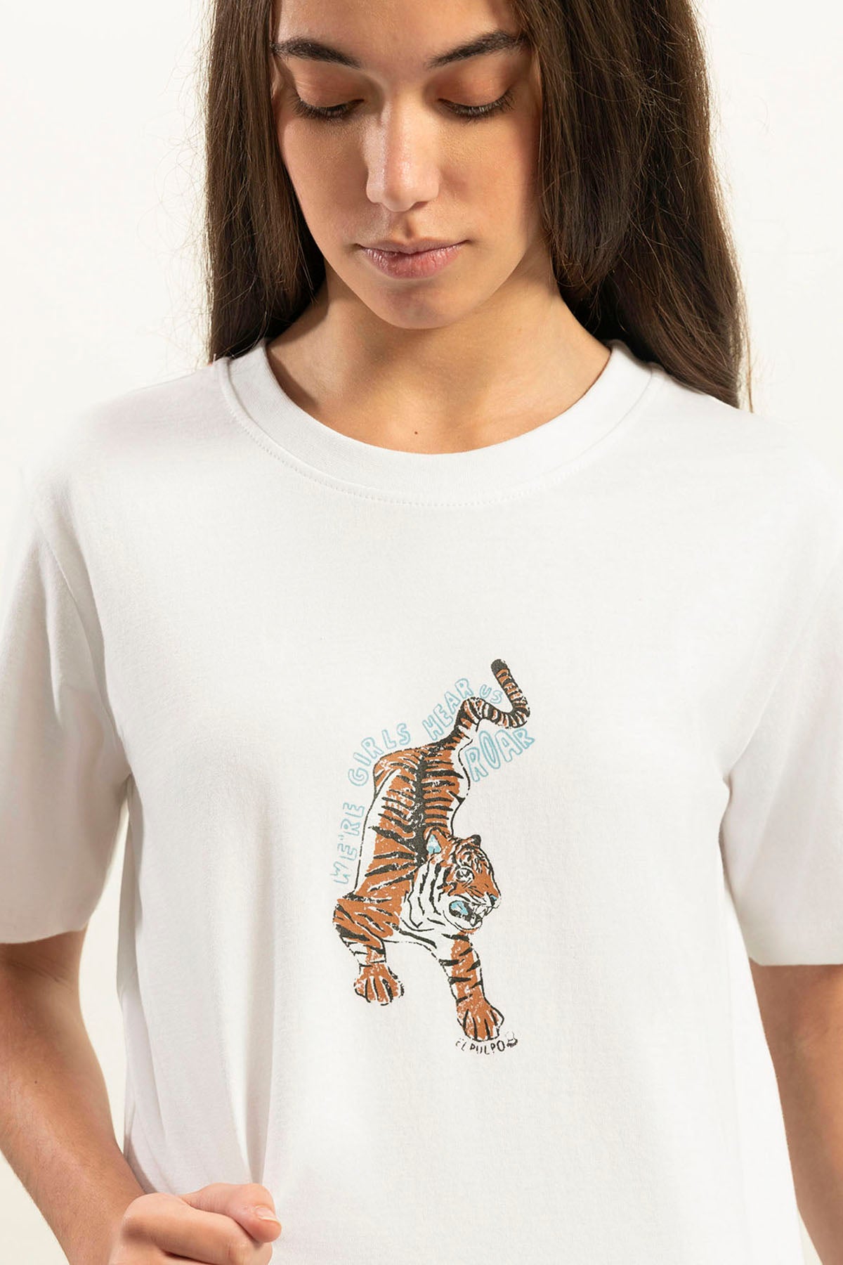 CAMISETA TEEN ROAR GIRLS BLANCO PURO