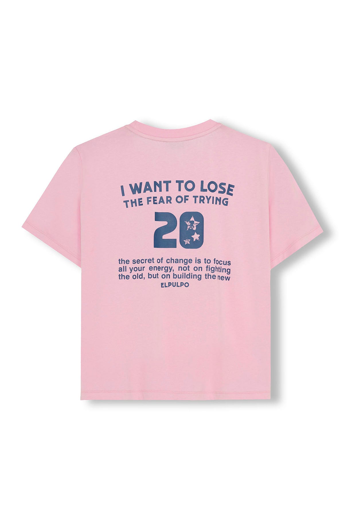 CAMISETA TEEN LAVADA LOSE THE FEAR ROSA CLARO