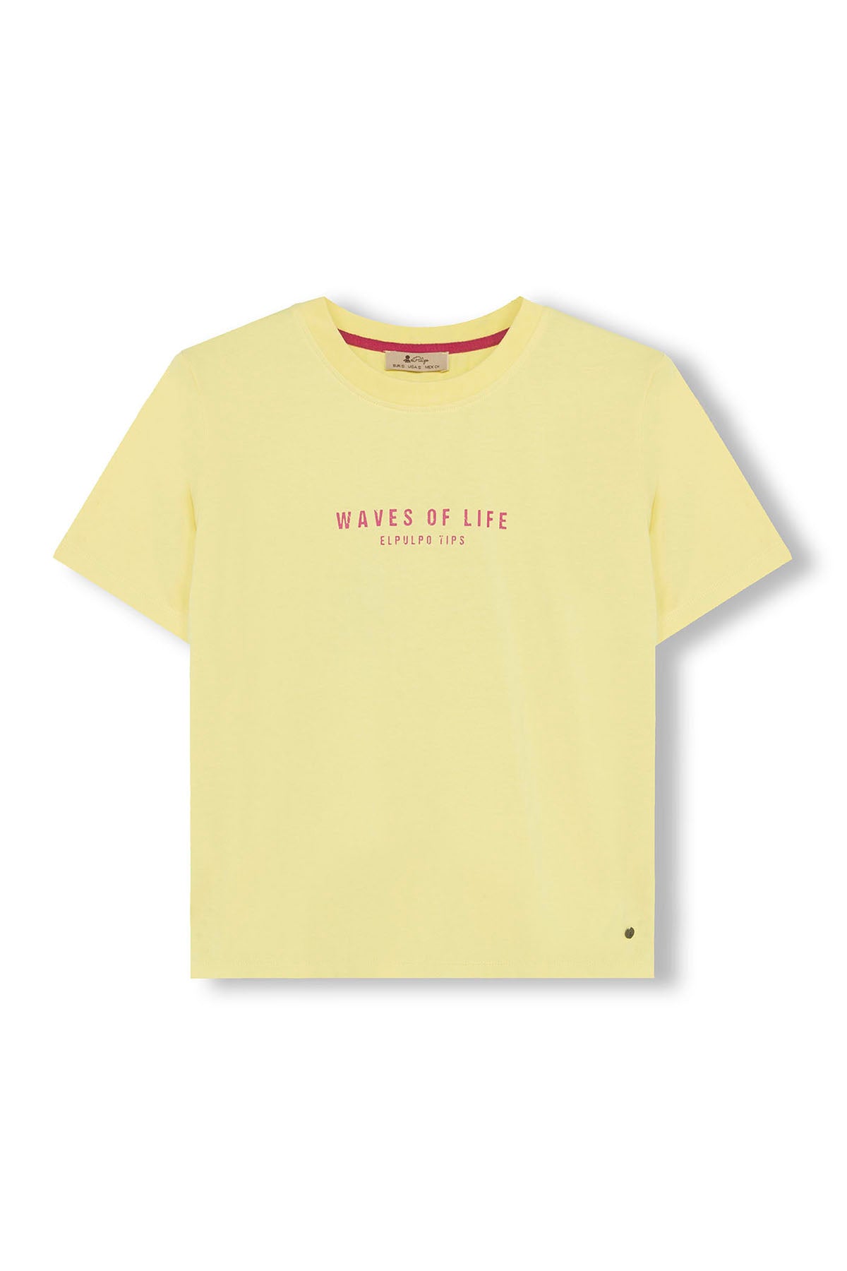 WASHED TEEN T-SHIRT WAVES OF LIFE LIGHT YELLOW