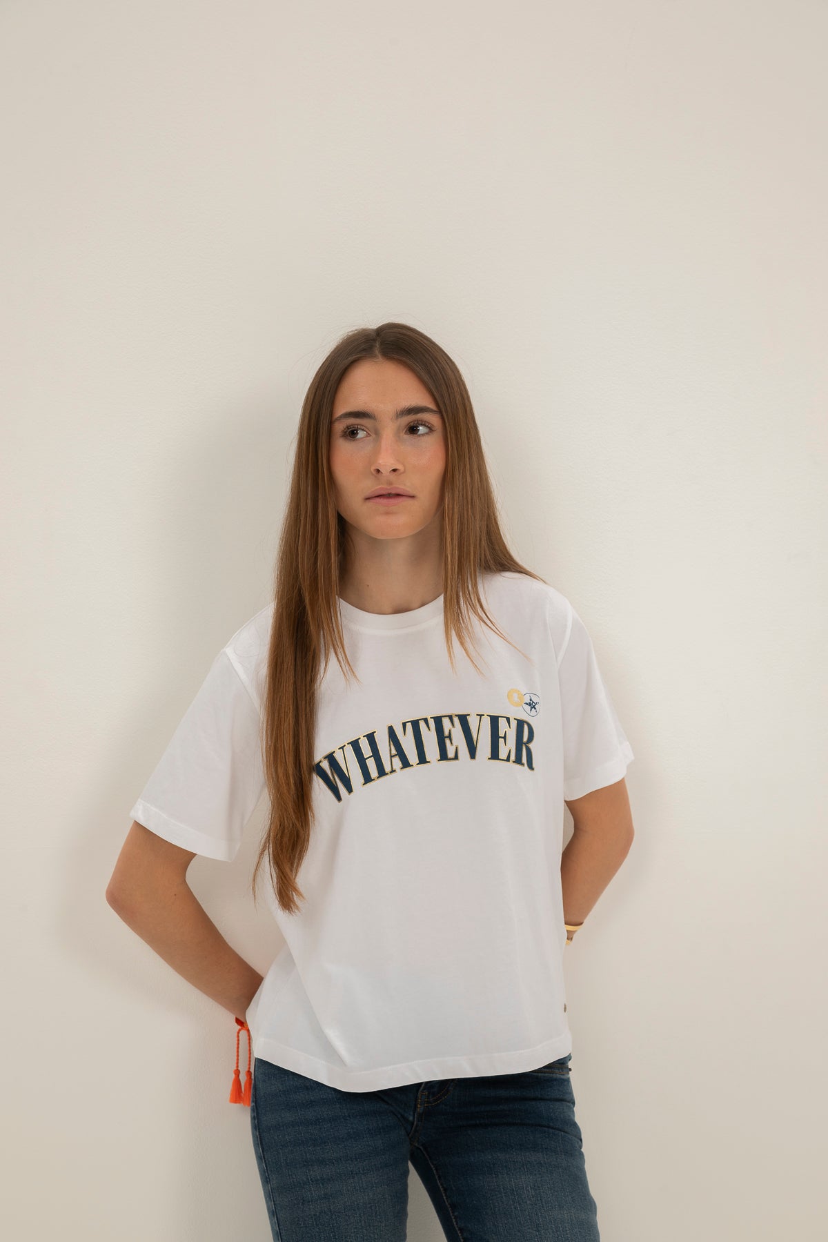 Camiseta teen whatever blanco puro