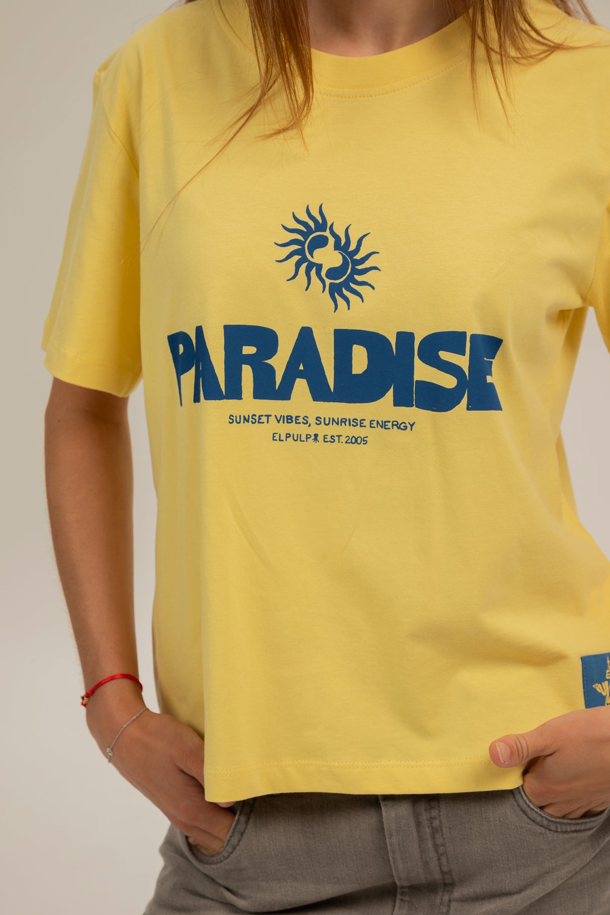 Camiseta teen manga corta paradise amarillo claro