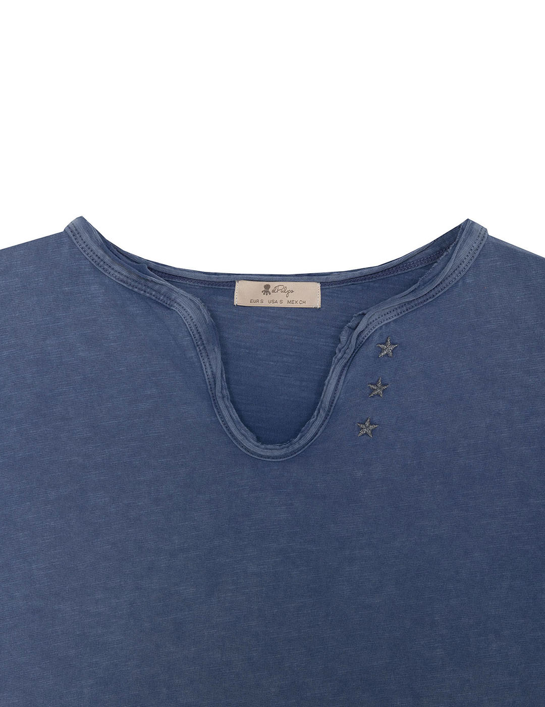 TEEN LONG SLEEVE T-SHIRT WITH INDIGO DELAVÉ BUTTONS