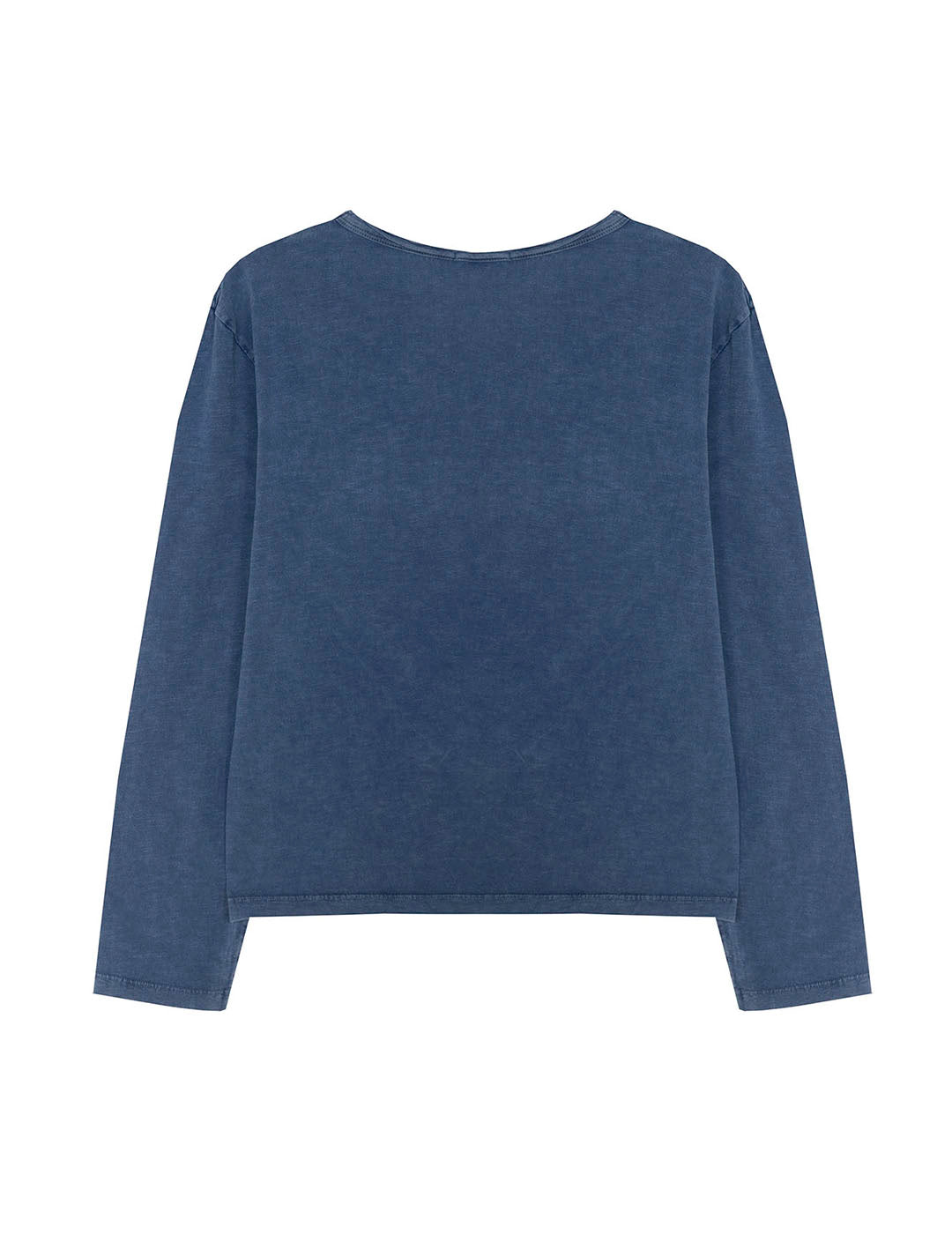 TEEN LONG SLEEVE T-SHIRT WITH INDIGO DELAVÉ BUTTONS