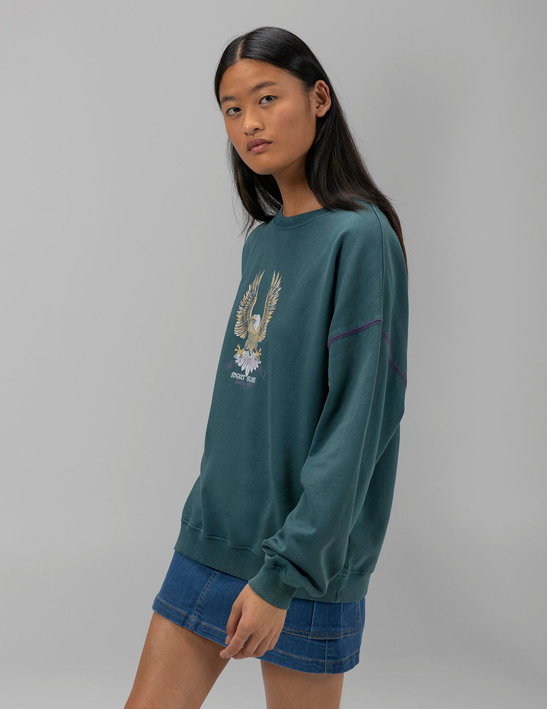 SUDADERA TEEN ÁGUILA VERDE BOTELLA