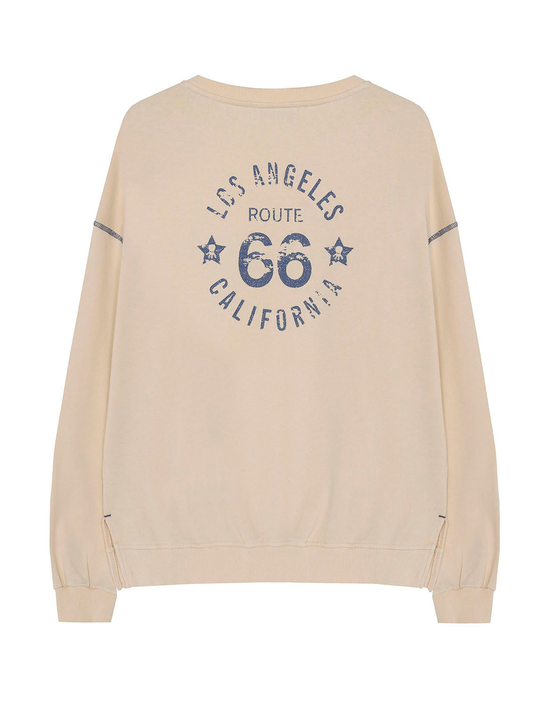 SUDADERA TEEN ROUTE 66 CREMA