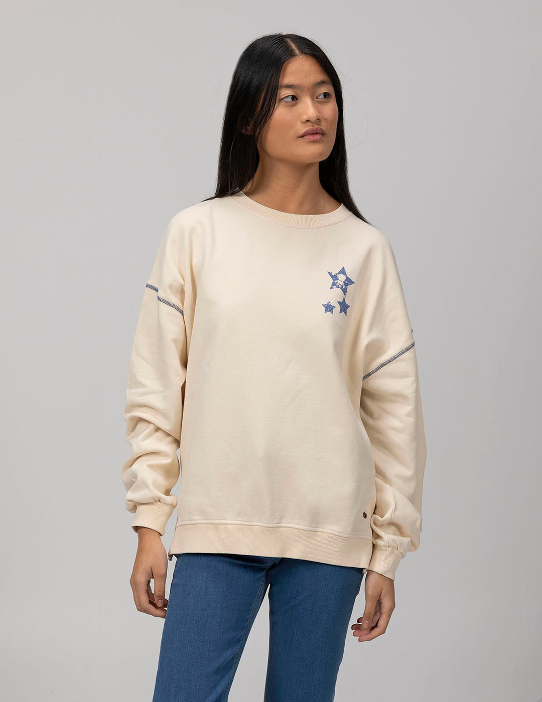 TEEN ROUTE 66 CREAM SWEATSHIRT