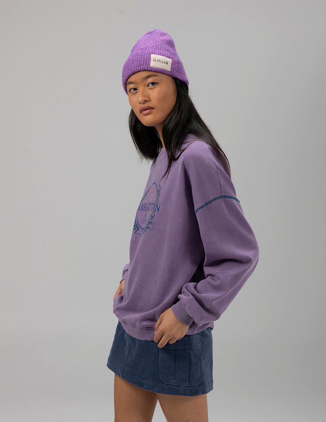 TEEN MANHATTAN PURPLE SWEATSHIRT