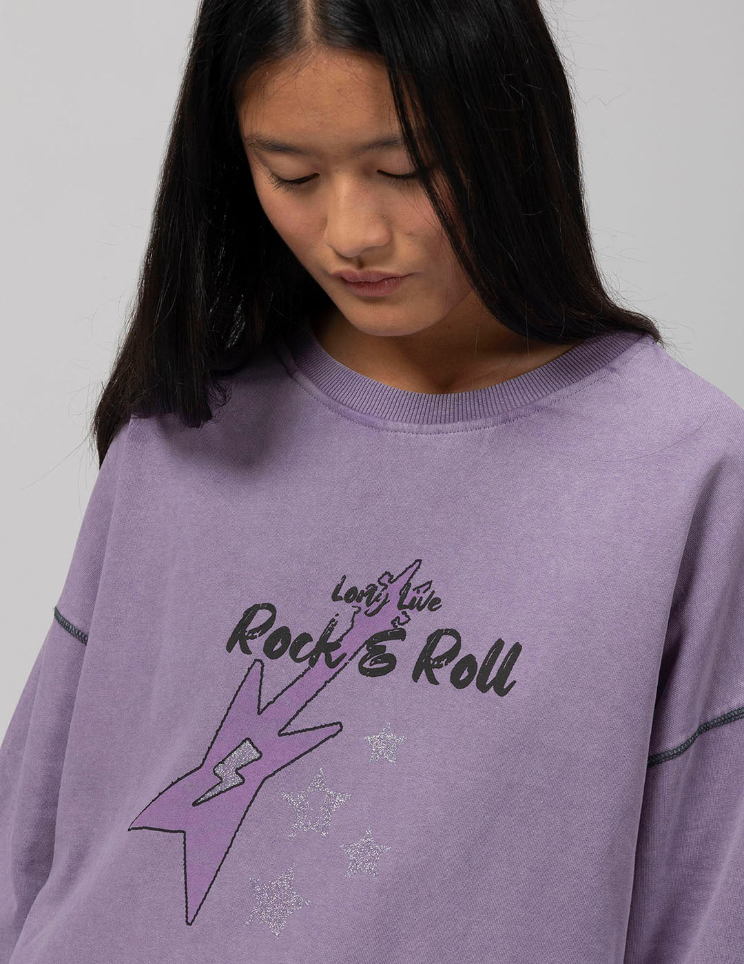 SUDADERA TEEN ROCK AND ROLL MORADO