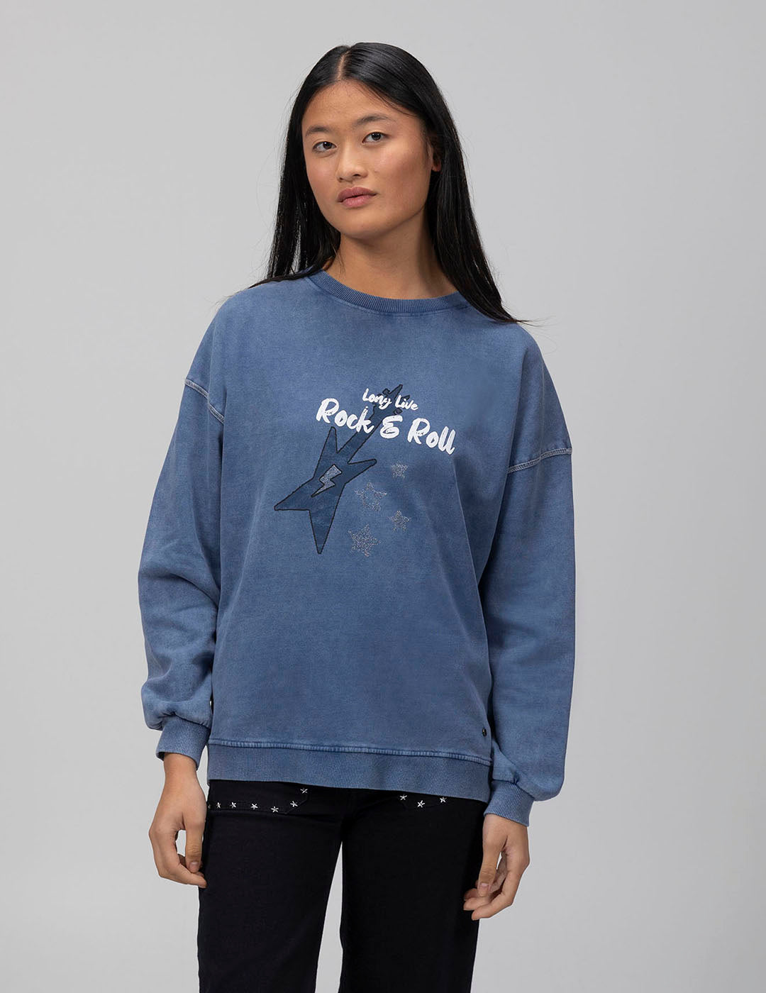 TEEN ROCK AND ROLL SWEATSHIRT INDIGO DELAVÉ