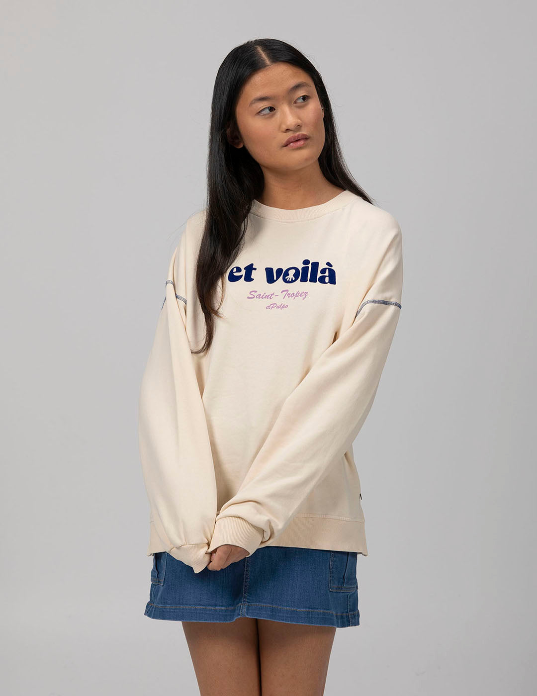 TEEN ET VOILÀ CREAM SWEATSHIRT