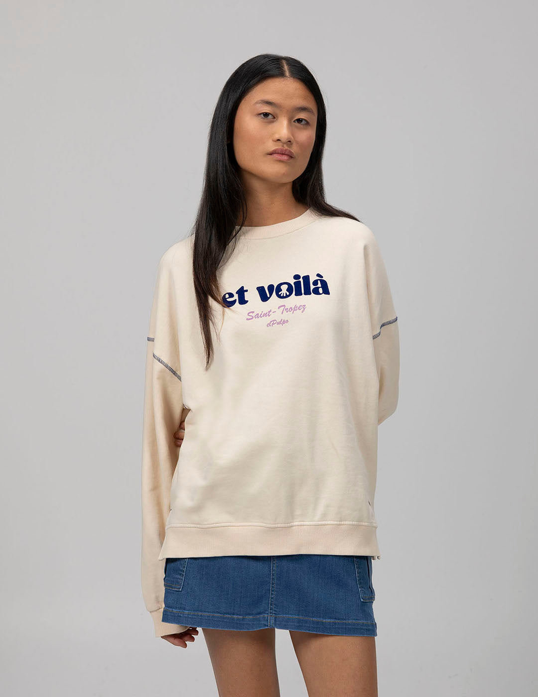 TEEN ET VOILÀ CREAM SWEATSHIRT