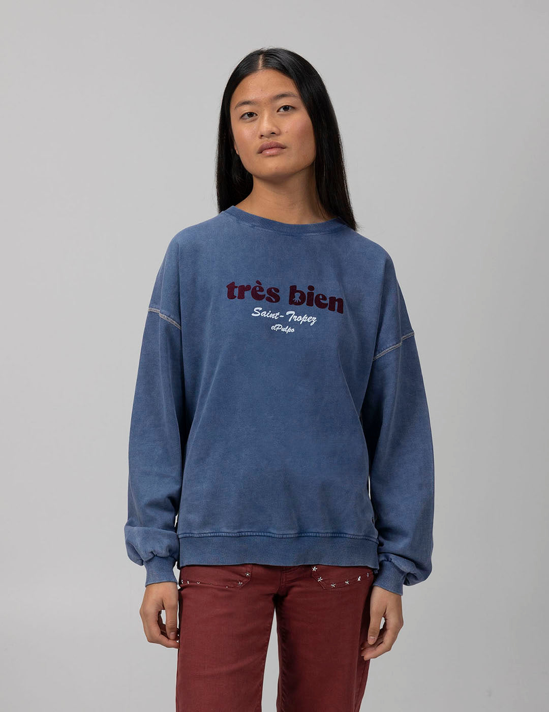 SUDADERA TEEN TRÈS BIEN INDIGO DELAVÉ