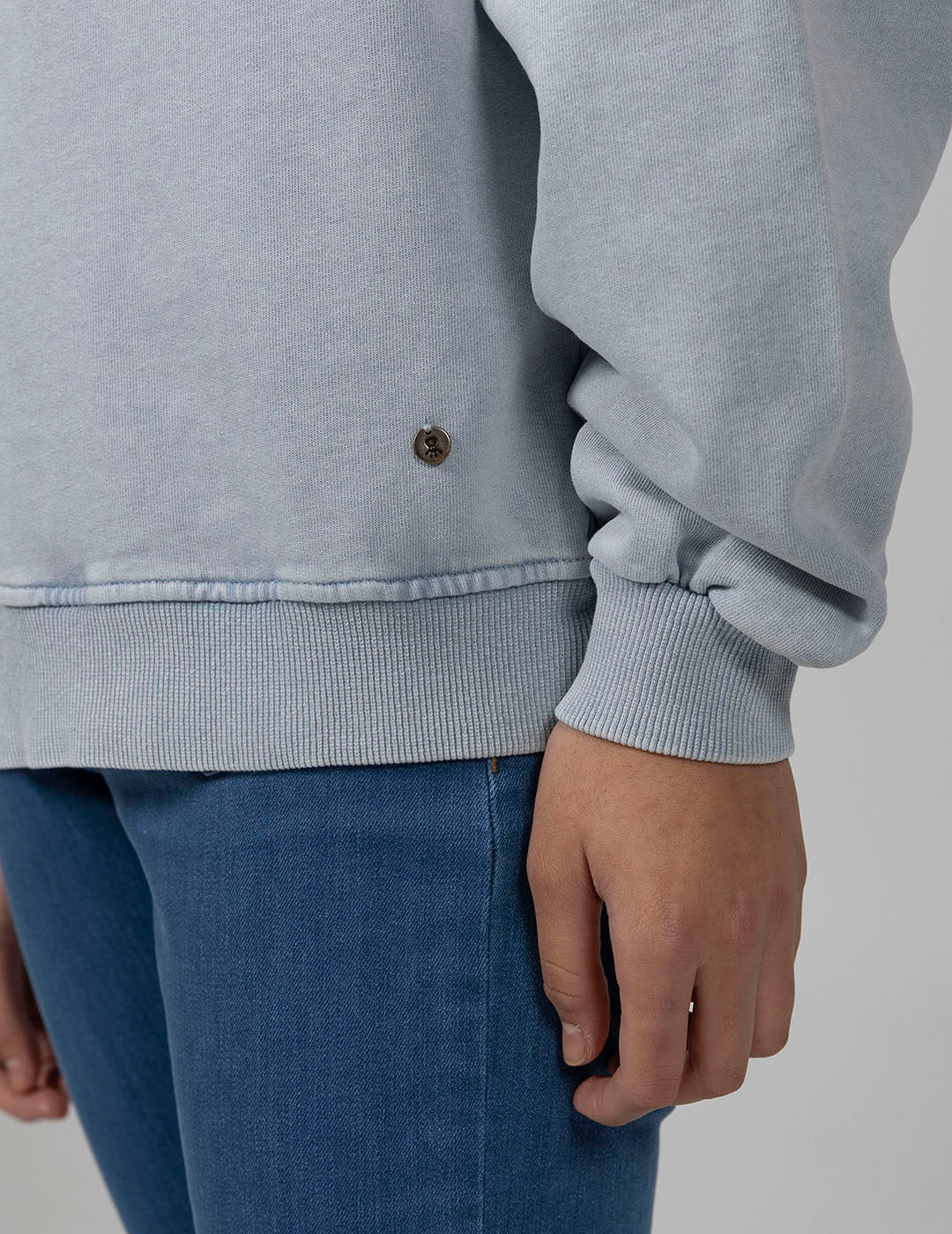 TEEN BASIC SWEATSHIRT WITH PEARL GREY LOGO