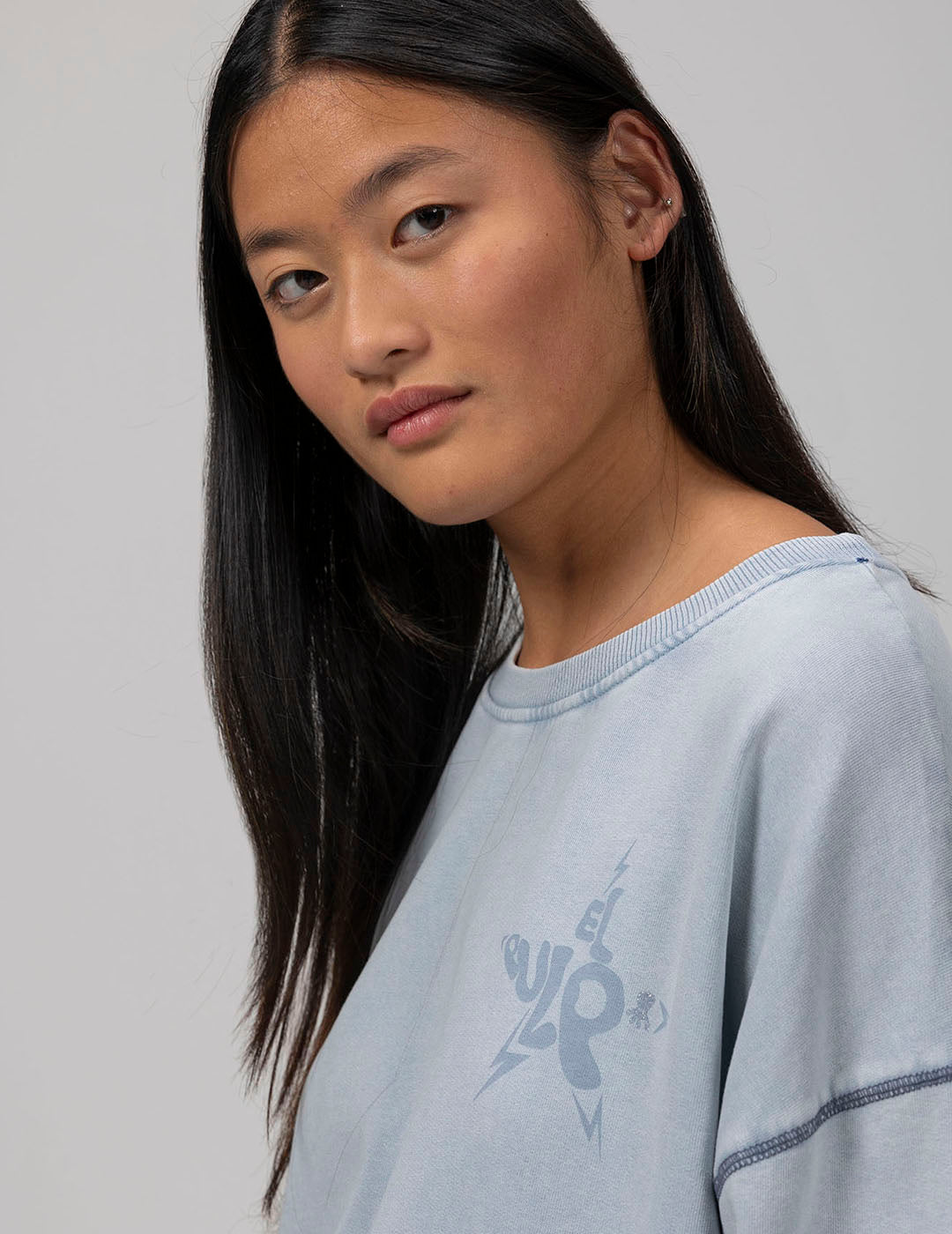 TEEN BASIC SWEATSHIRT WITH PEARL GREY LOGO