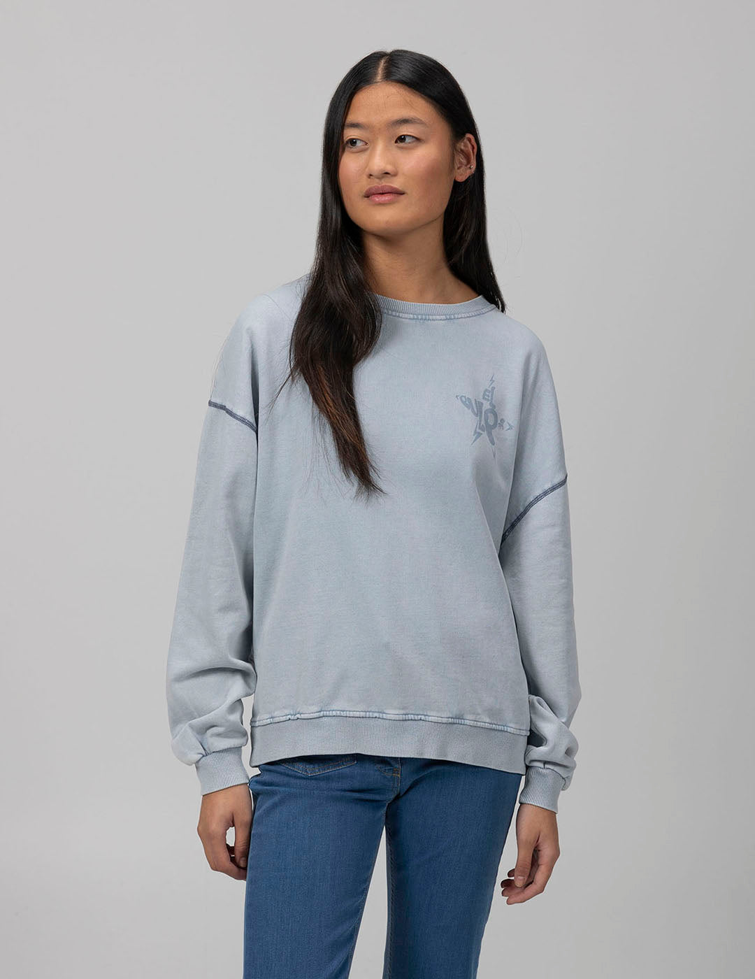 TEEN BASIC SWEATSHIRT WITH PEARL GREY LOGO