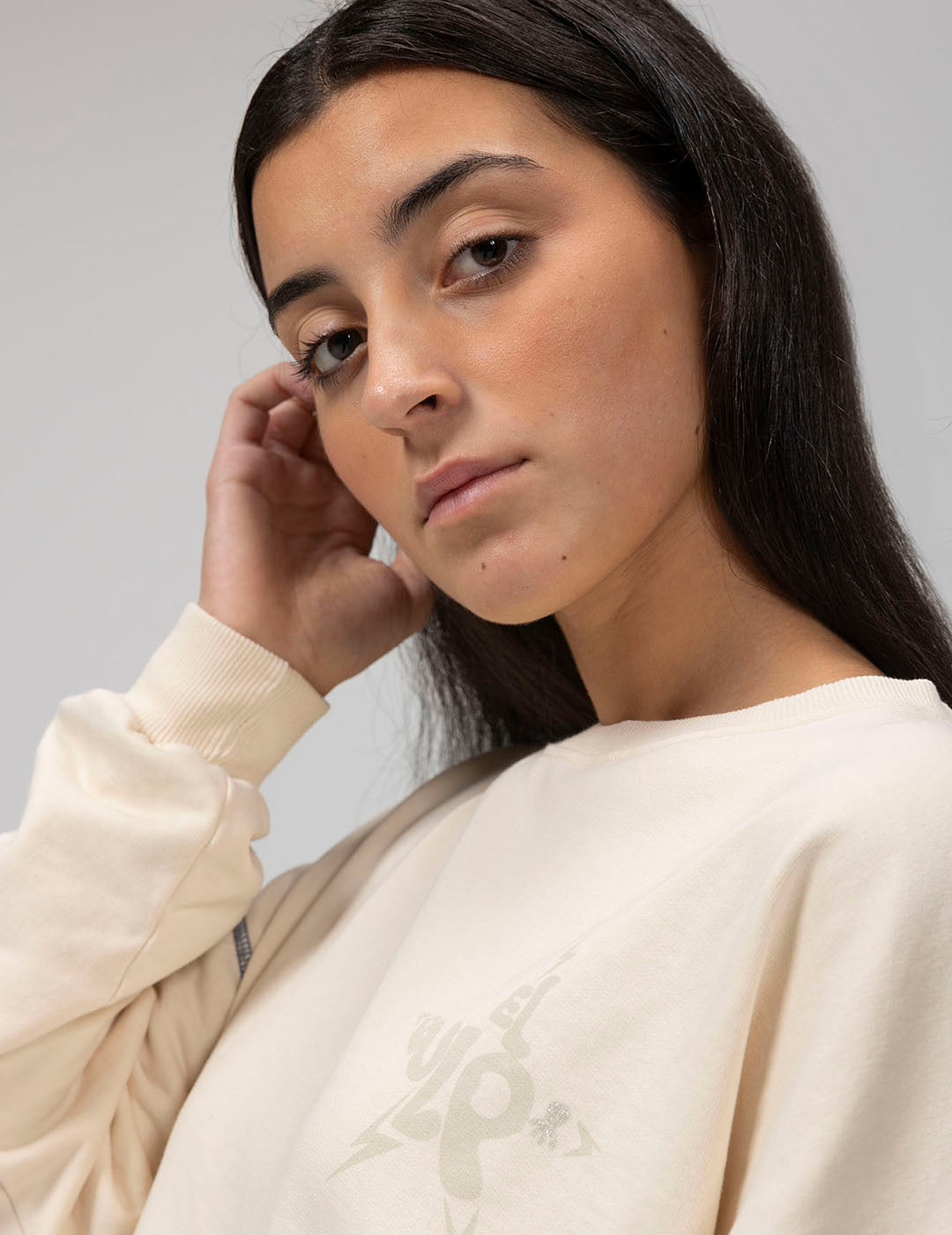 BASIC TEEN SWEATSHIRT WITH CREAM LOGO