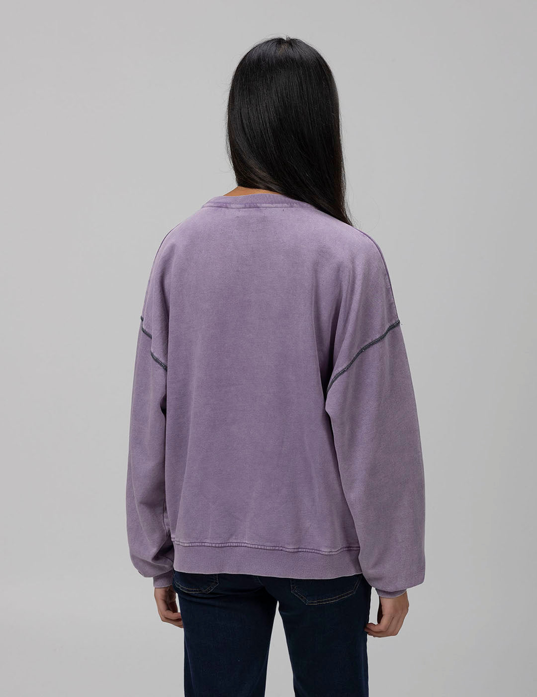 SUDADERA TEEN BÁSICA LOGO MORADO