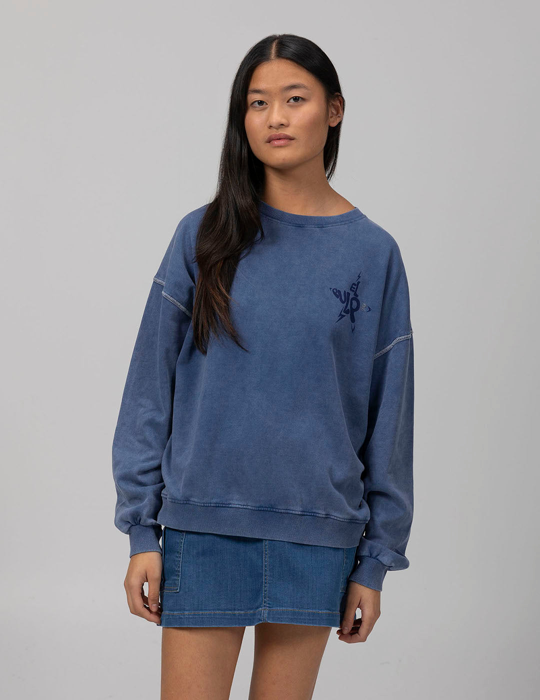 BASIC TEEN SWEATSHIRT INDIGO DELAVÉ LOGO