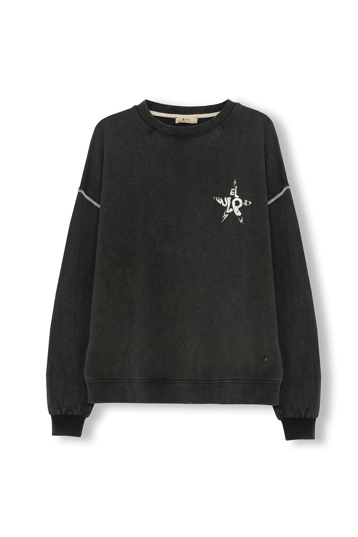 SUDADERA TEEN LAVADA LOGO FOIL CARBÓN
