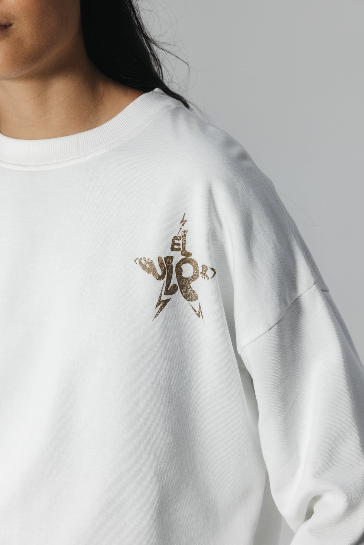 SUDADERA TEEN ESTRELLA TACHAS BLANCO PURO
