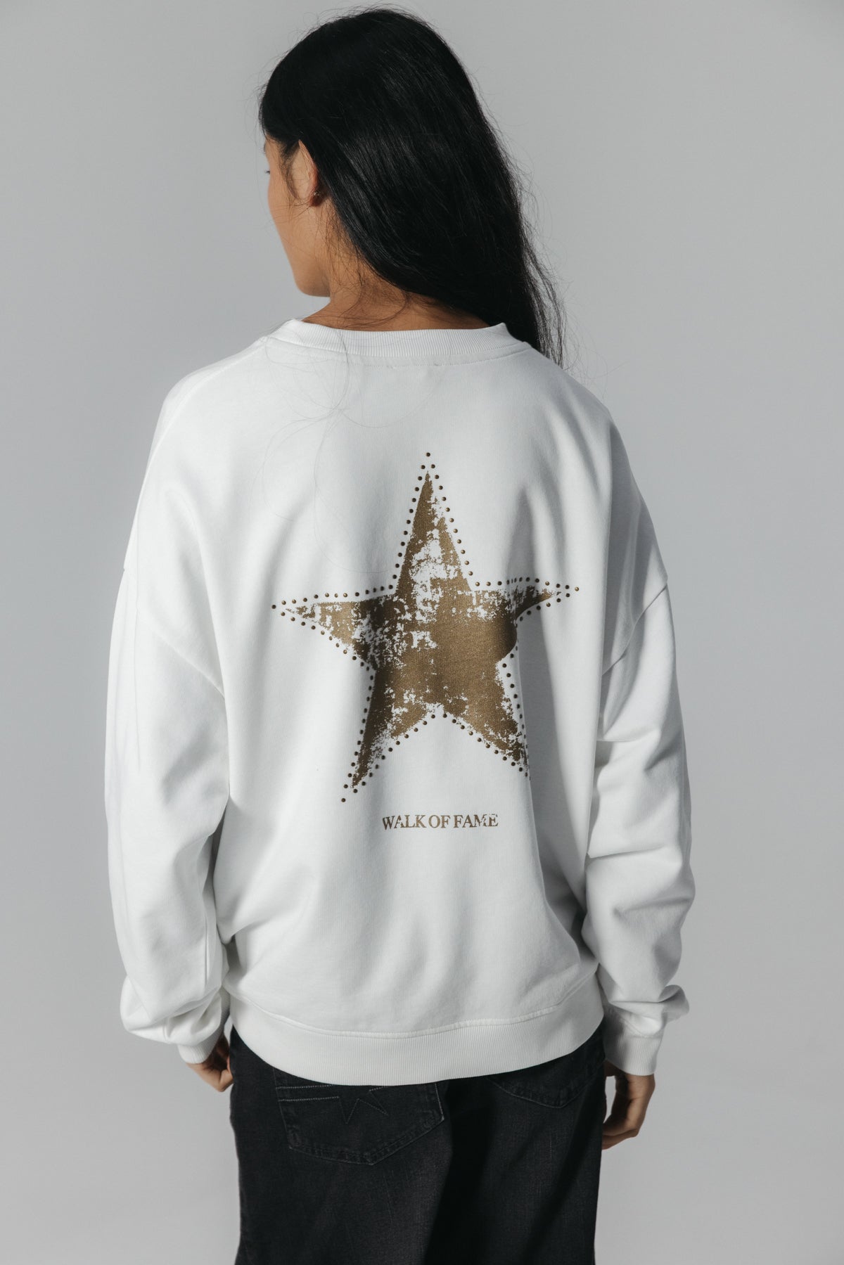 SUDADERA TEEN ESTRELLA TACHAS BLANCO PURO