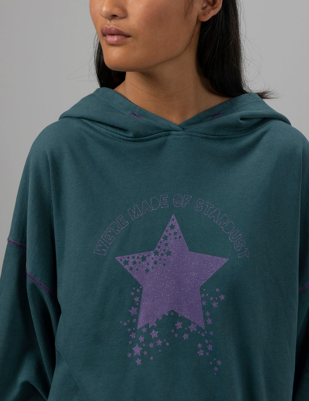 TEEN STARDUST HOODIE BOTTLE GREEN