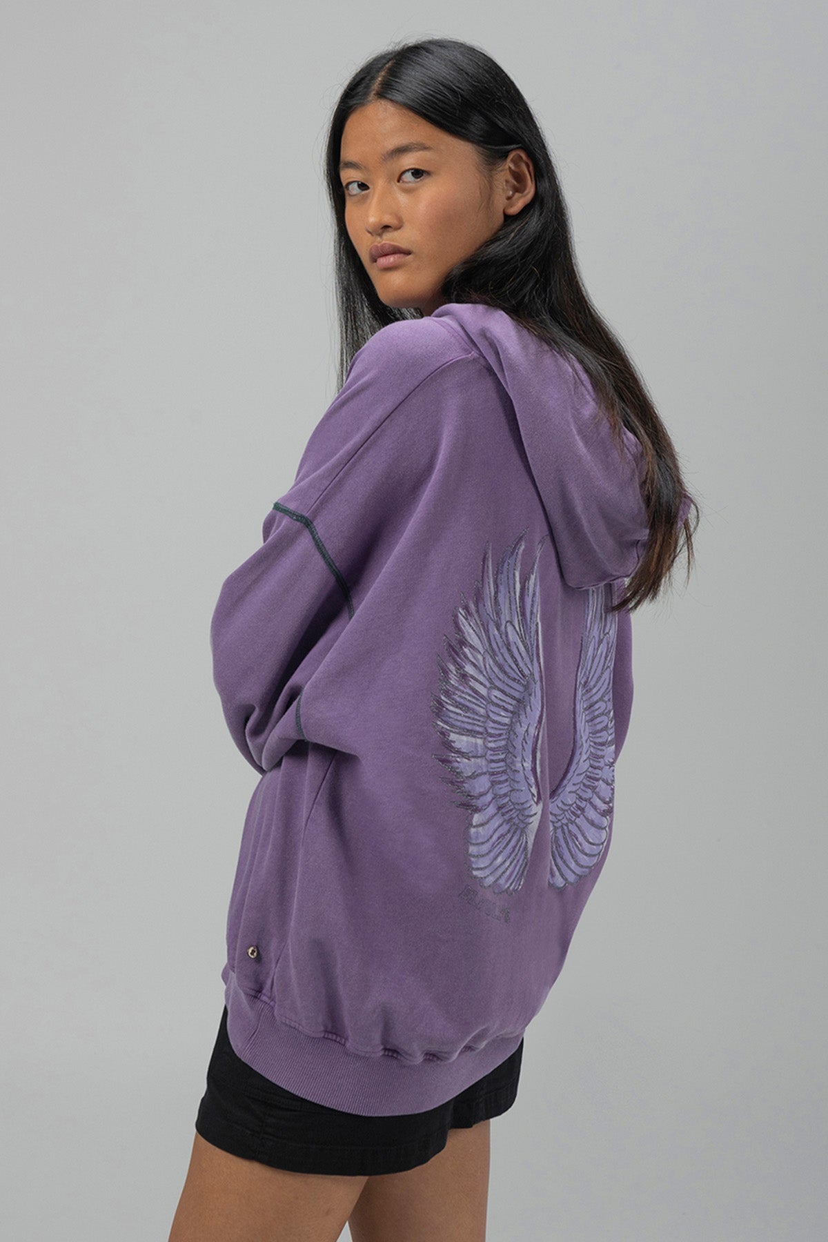 SUDADERA CAPUCHA TEEN ALAS MORADO