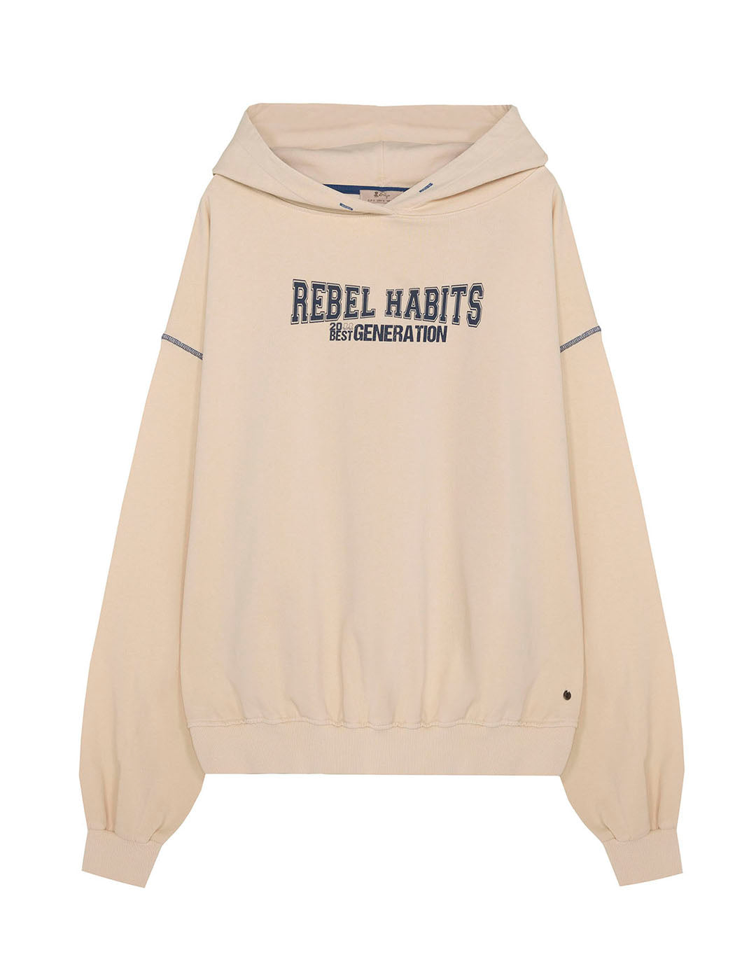 SUDADERA CAPUCHA TEEN REBEL HABITS CREMA