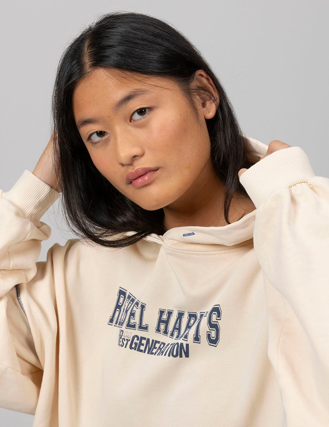 TEEN REBEL HABITS CREAM HOODIE