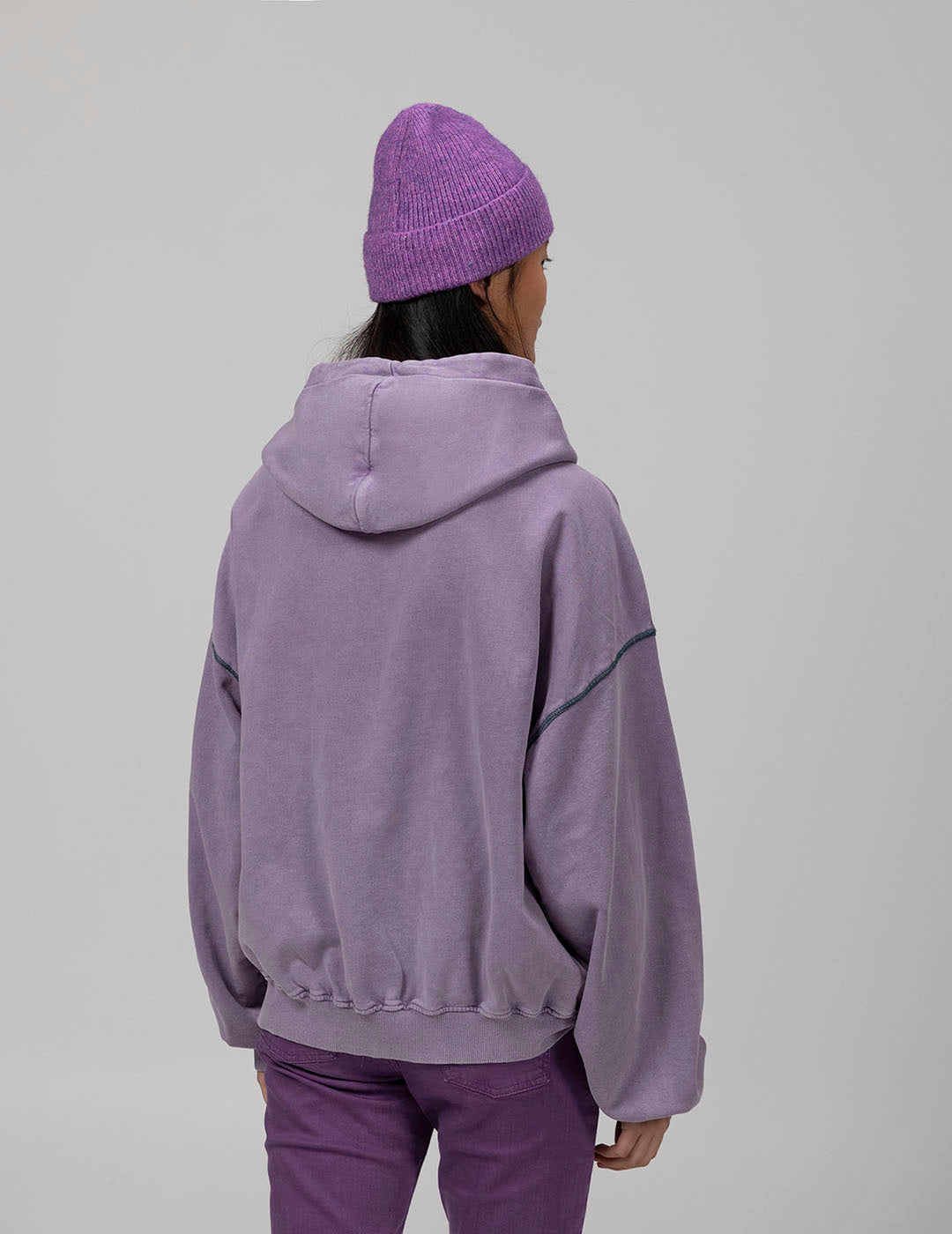 SUDADERA CAPUCHA TEEN BÁSICA LOGO MORADO