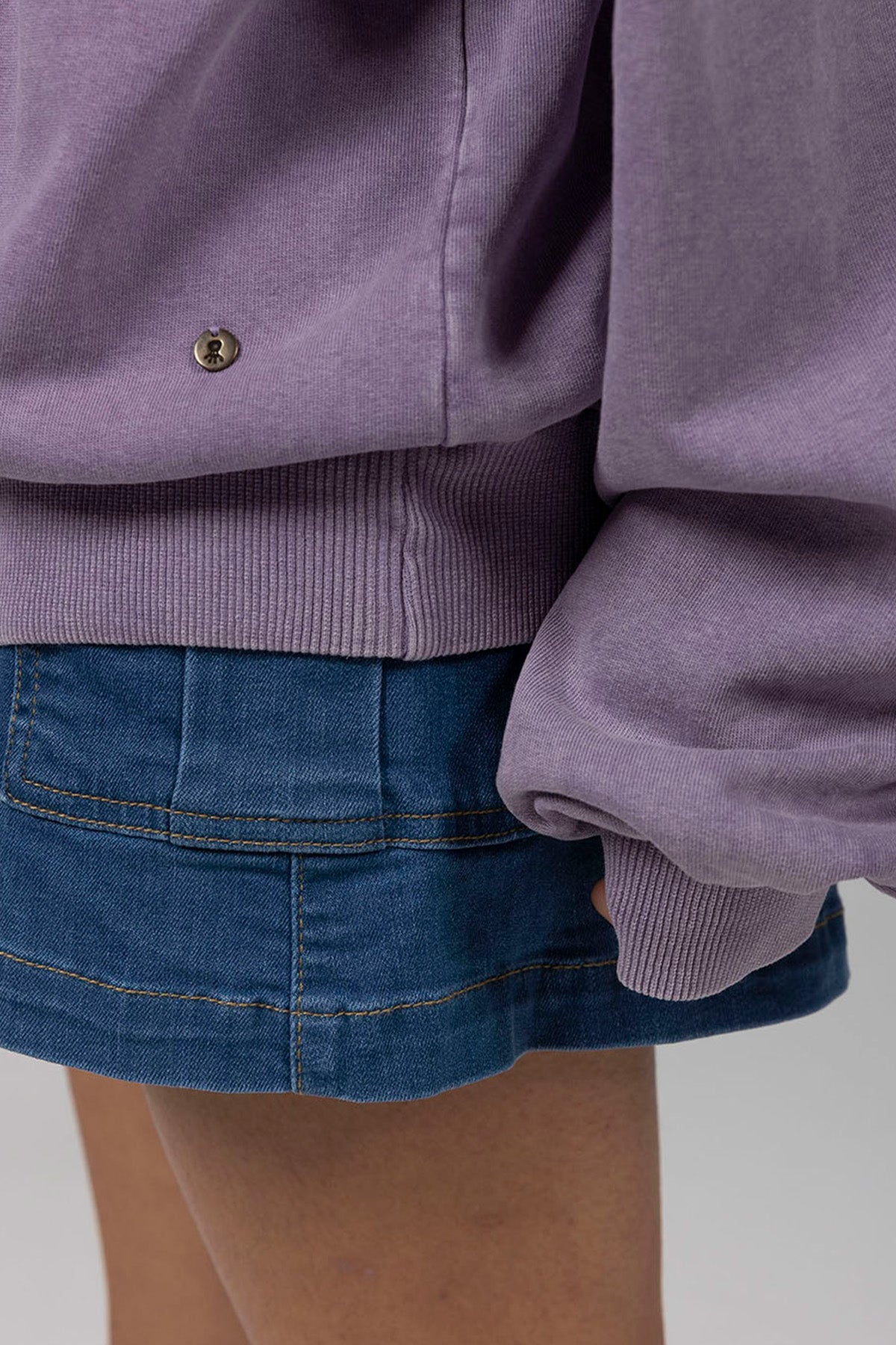 TEEN DISTRESSED STAR HOODIE PURPLE