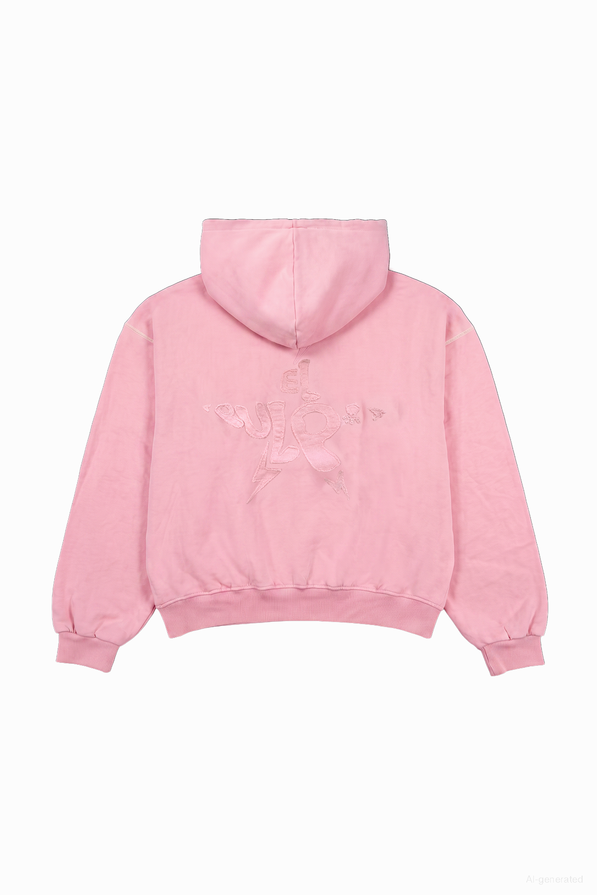 TEEN BASIC WASHED HOODIE LIGHT PINK LOGO