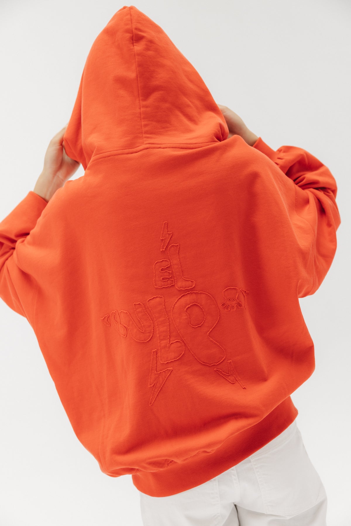 SUDADERA CAPUCHA TEEN ESTRELLA DESHILACHADA CEREZA