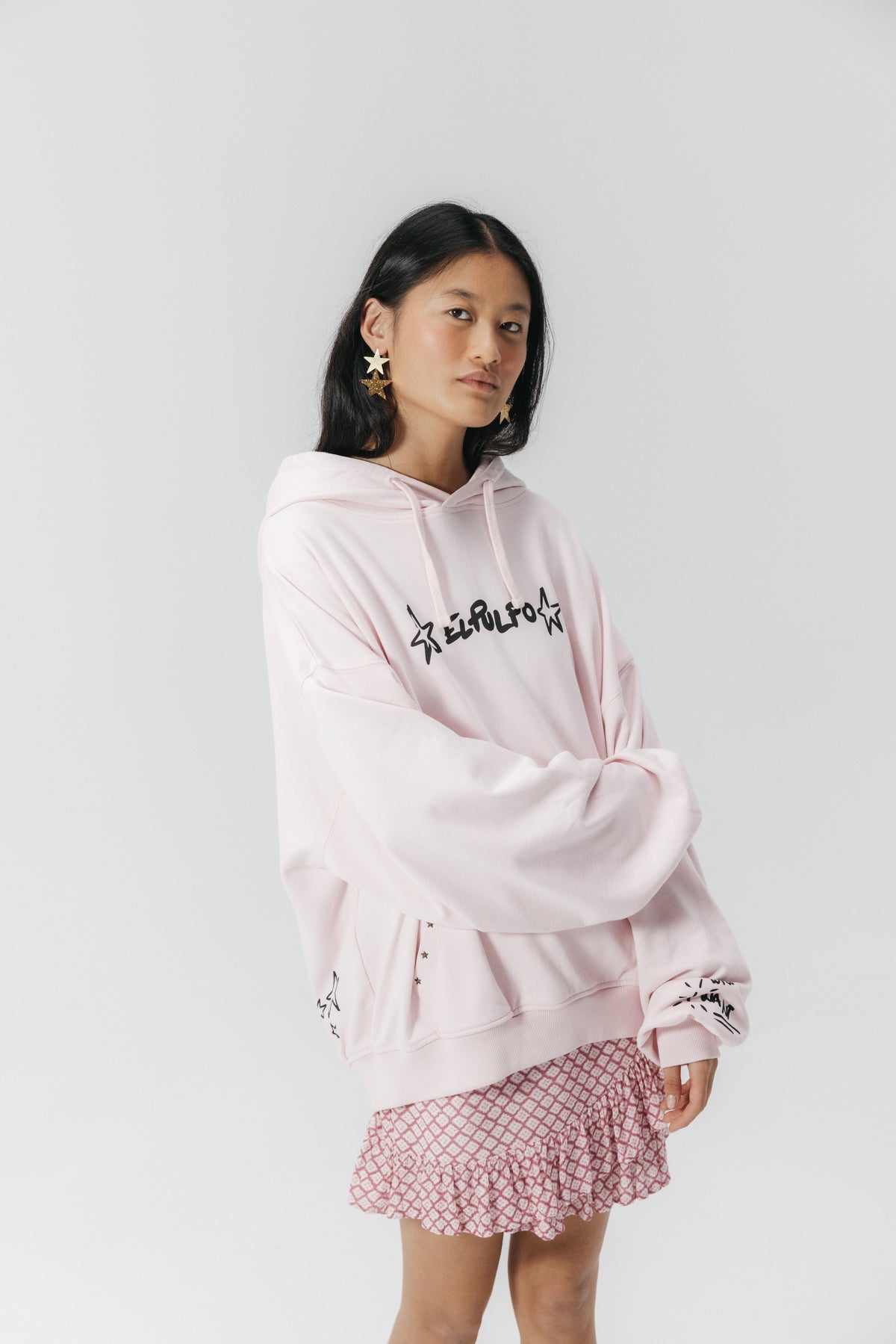 SUDADERA CAPUCHA TEEN MULTI ESTAMPADO ROSA CLARO