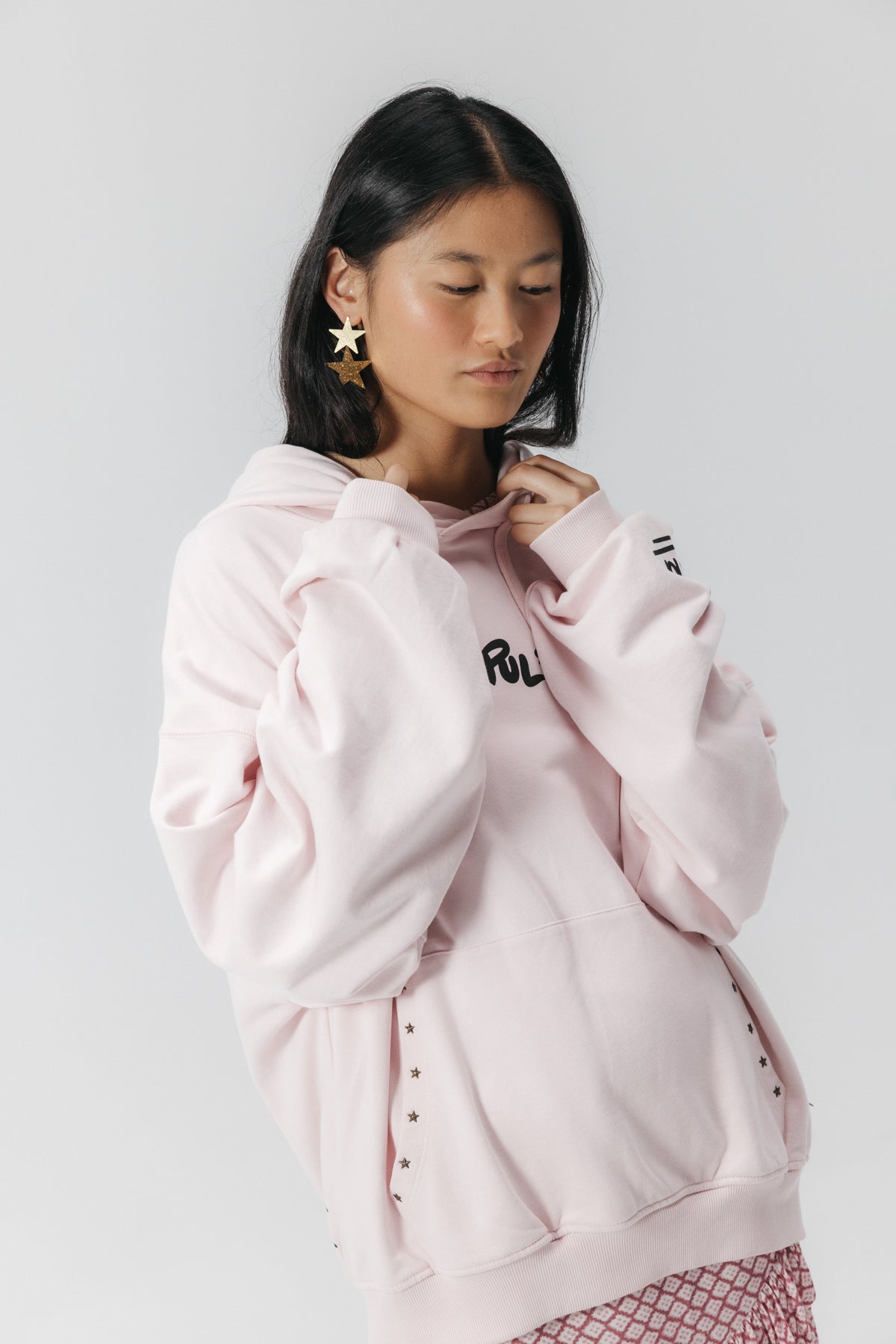 SUDADERA CAPUCHA TEEN MULTI ESTAMPADO ROSA CLARO