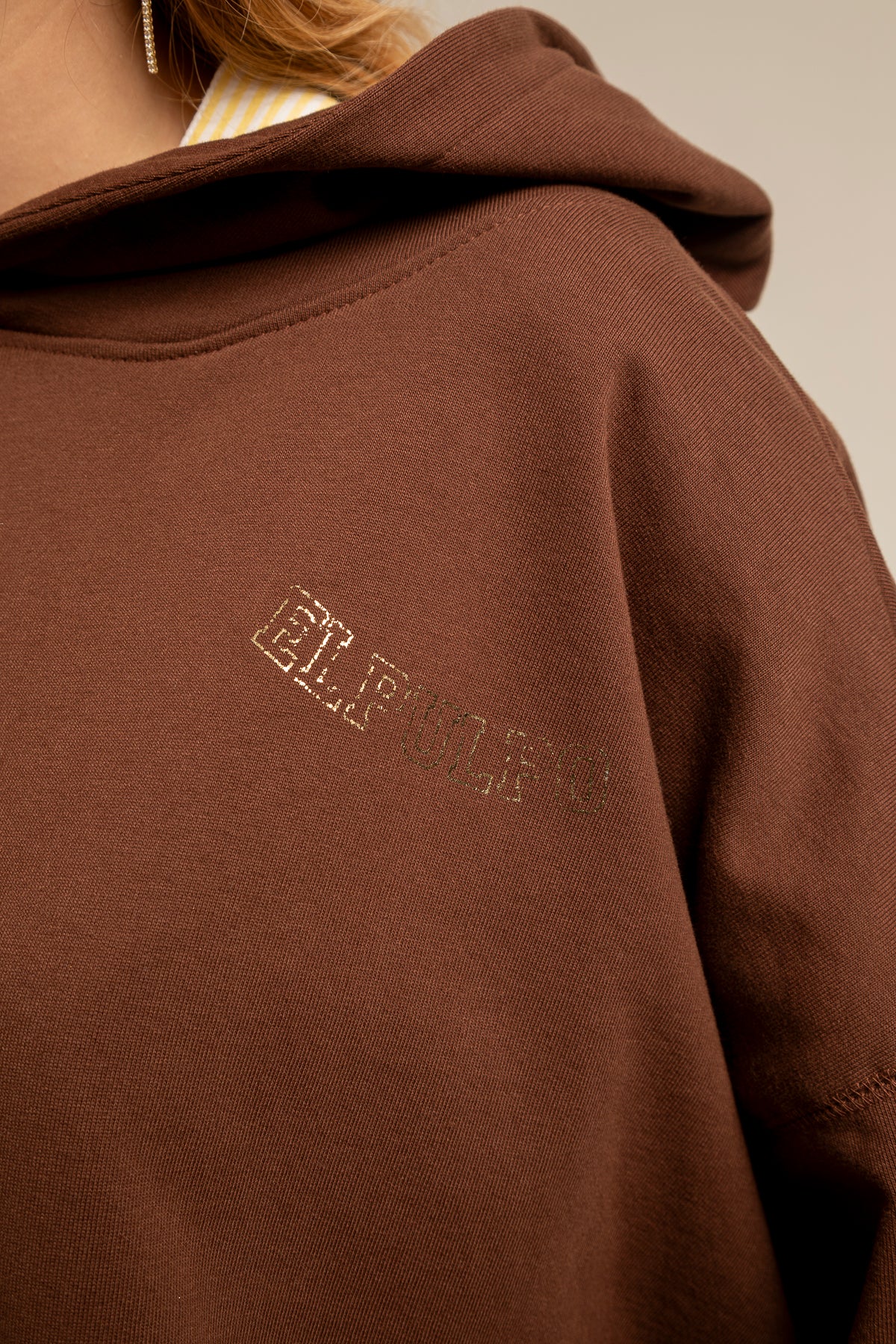 Sudadera capucha teen alas marrón chocolate
