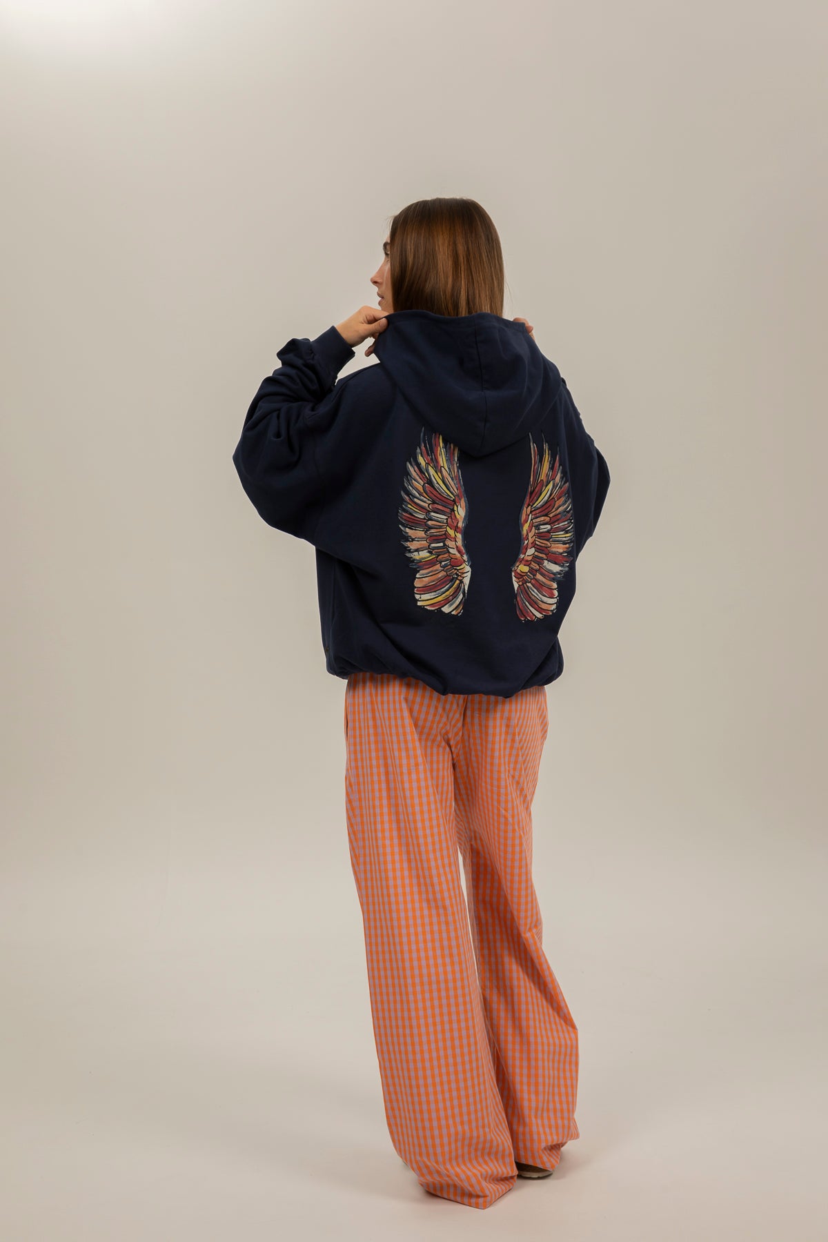 Sudadera capucha teen alas azul marino delavé