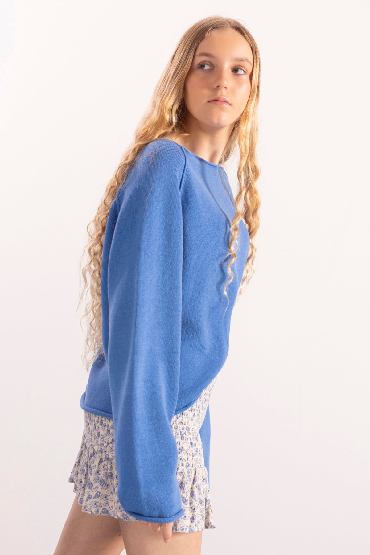 JERSEY PUNTO TEEN MANGA RANGLAN AZUL ROYAL
