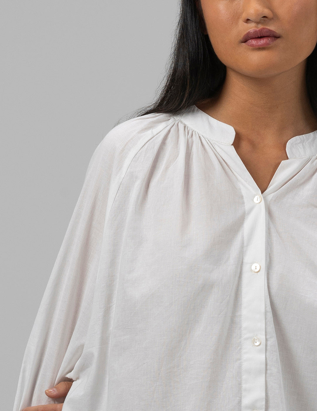 PURE WHITE RANGLAN SLEEVE TEEN SHIRT