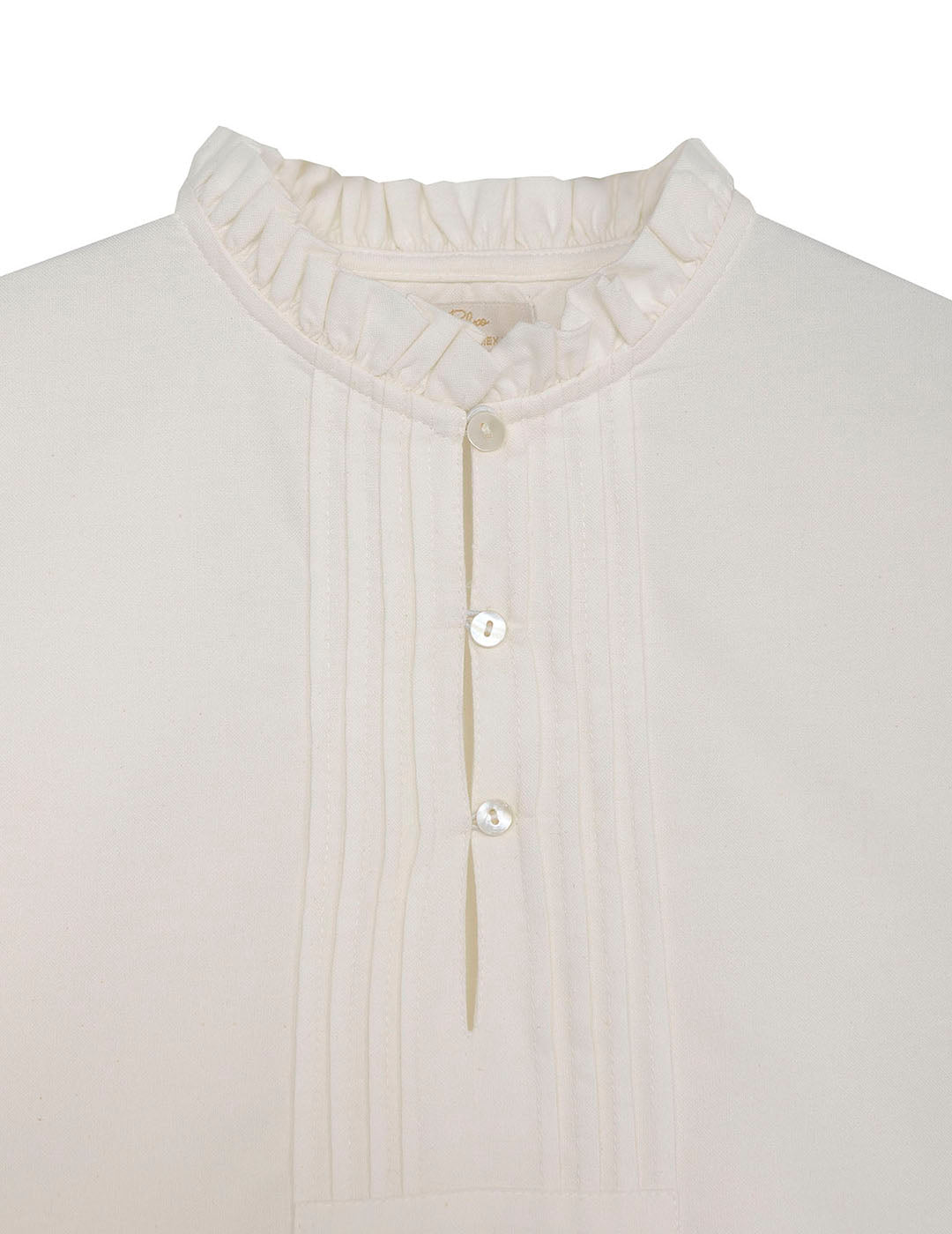 CAMISA TEEN CUELLO VOLANTES BLANCO PURO