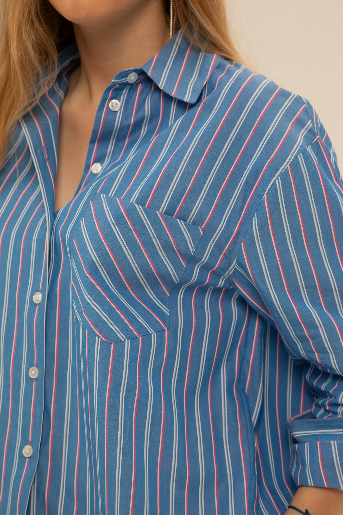 Camisa teen rayas azul
