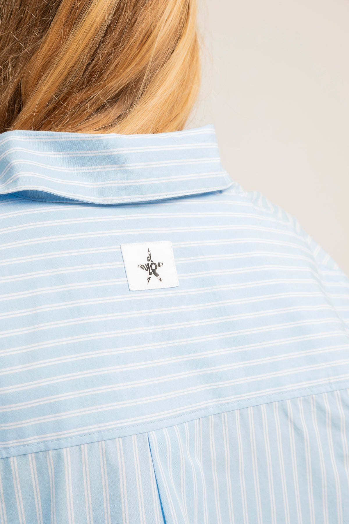 Camisa teen rayas azul medio