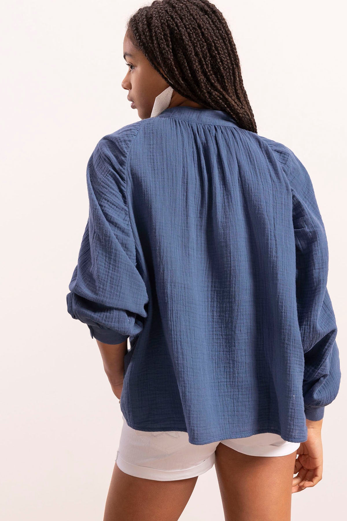 COBALT BLUE BAMBULA RANGLAN SLEEVE TEEN SHIRT